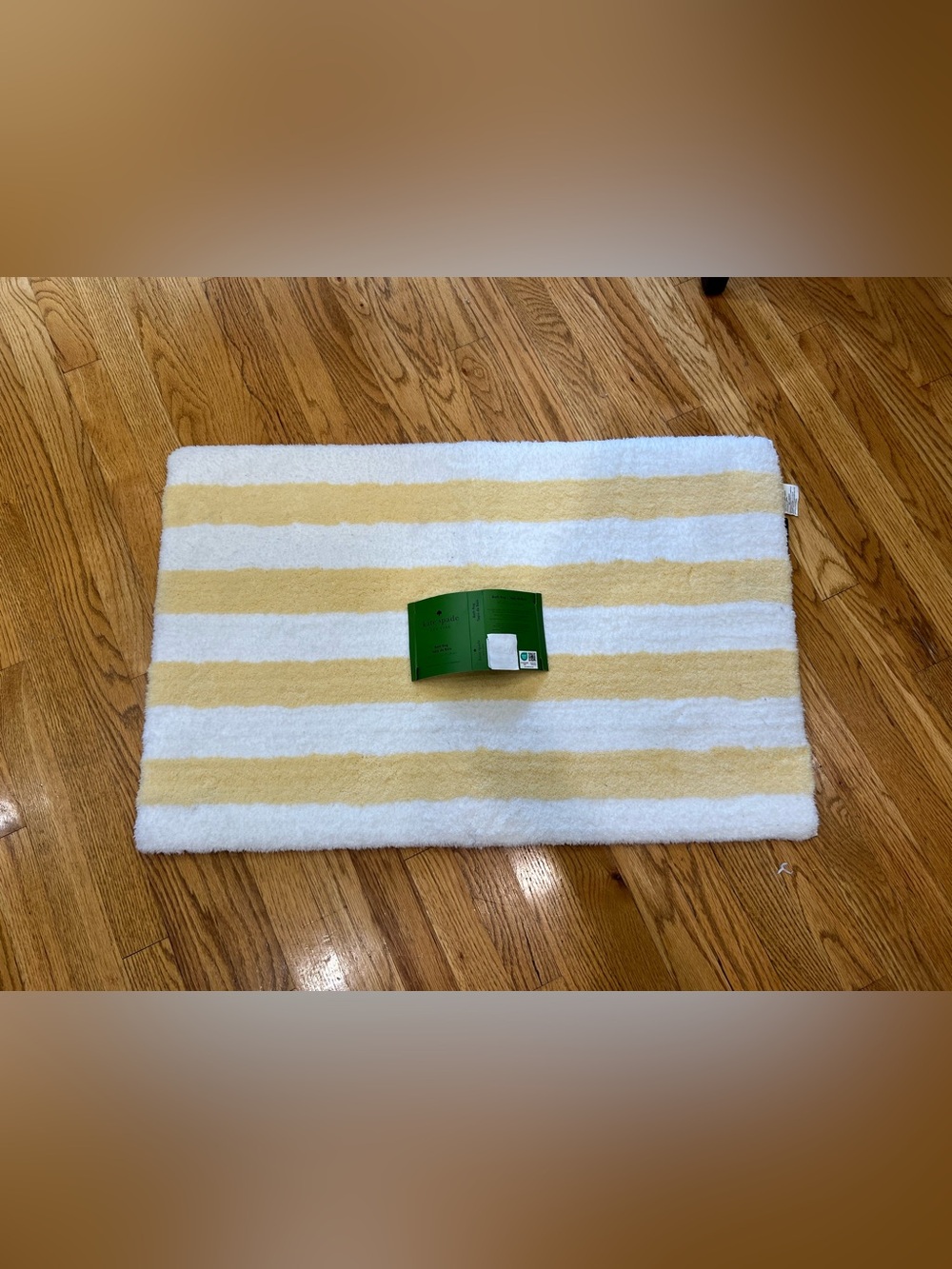 Kate Spade 20x32 Butter Yellow & White Stripe Bath Rug